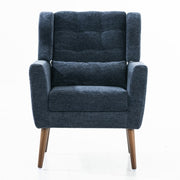 Modern Accent Chair,Chenille Arm Chairs For Living Room,Upholstered Mordern Armchair,Comfy Soft Padded Lounge Chair In Small Space, Bedroom, W Pillow, Solid Wood Leg