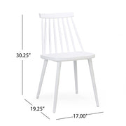Farmhouse Spindle Back Dining Chairs, Set Of 2, White